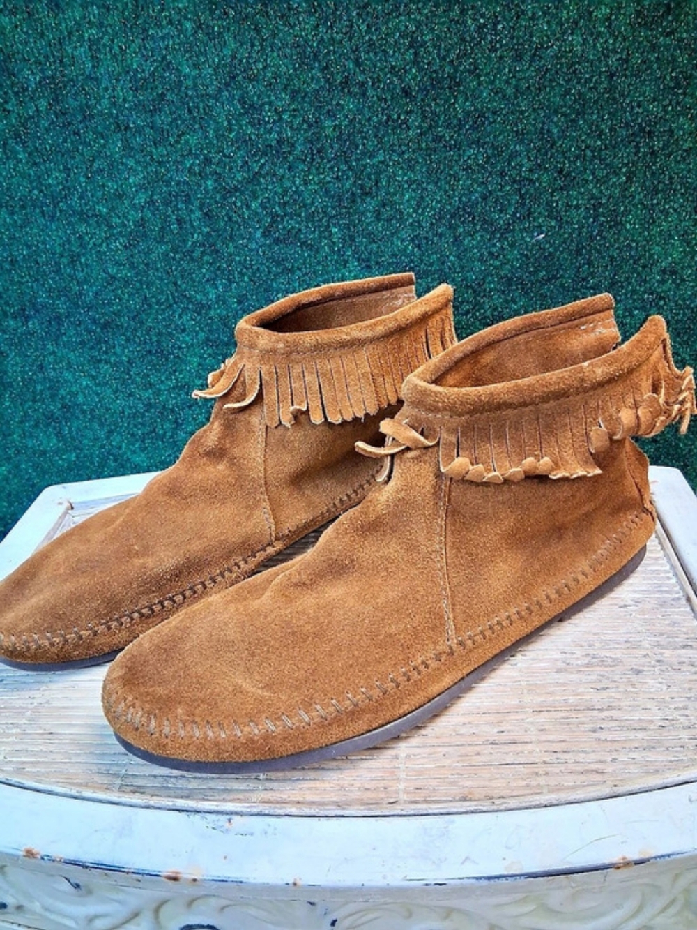 Aldo Fringe Ankle Boots in Brown